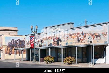 Washington, Toppenish, historical wall mural Stock Photo