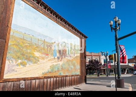 Washington, Toppenish, downtown, historical wall mural Stock Photo