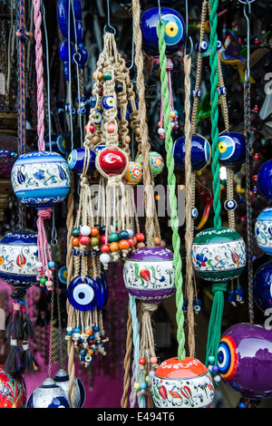 Turkish souvenir trinkets on sale. Stock Photo