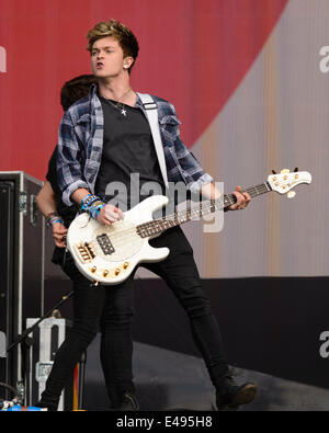 London, UK, 06/07/2014 : The Vamps play British Summertime Hyde Park. Persons Pictured: Connor Ball. Picture by Julie Edwards Stock Photo