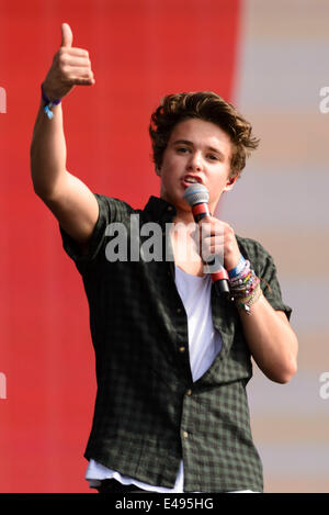 London, UK, 06/07/2014 : The Vamps play British Summertime Hyde Park. Persons Pictured: Bradley Simpson, Bradley Will Simpson. Picture by Julie Edwards Stock Photo