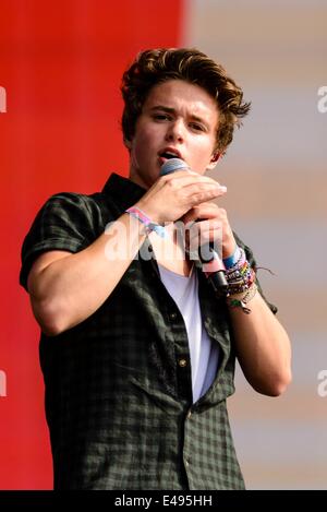 London, UK, 06/07/2014 : The Vamps play British Summertime Hyde Park. Persons Pictured: Bradley Simpson, Bradley Will Simpson. Picture by Julie Edwards Stock Photo