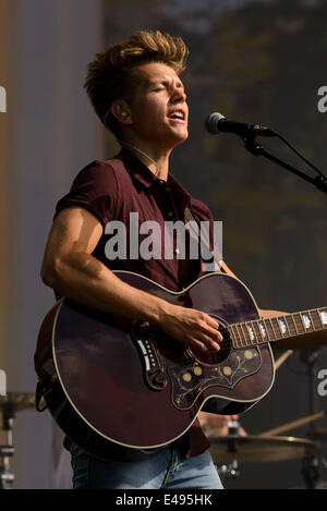 London, UK, 06/07/2014 : The Vamps play British Summertime Hyde Park. Persons Pictured: James McVey. Picture by Julie Edwards Stock Photo