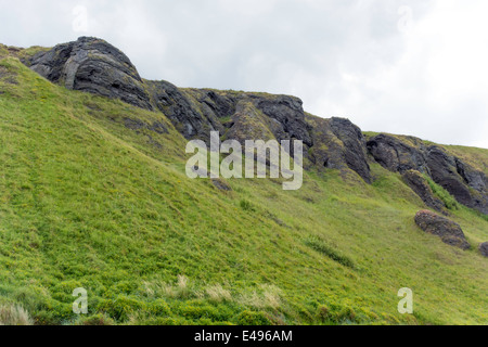 Cliffs at Skinningrove North Yorkshire England UK formed in the 19th C  by ironworks disposed of molten slag by tipping it there Stock Photo