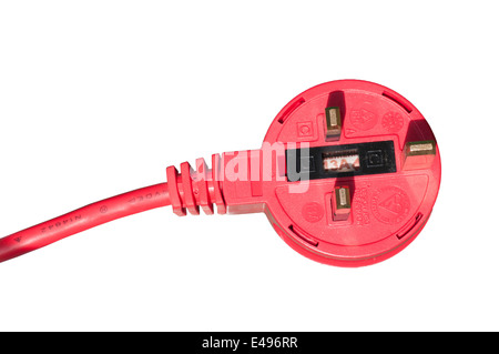 Three Pin Electric Plug With a 13 Amp Fuse Stock Photo