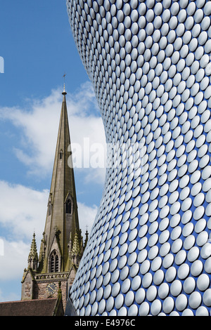 The Selfridges building and the Church of St Martin in the Bull Ring, The Bull Ring, Birmingham Stock Photo