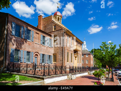 The Old New Castle Court House on Delaware Street in the historic district, New Castle, Delaware, USA Stock Photo