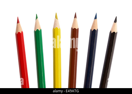 color pencils isolated on white background Stock Photo