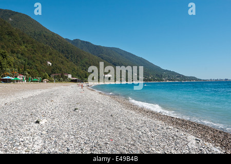 Black Sea in Abkhazia unusually clean and bright Stock Photo