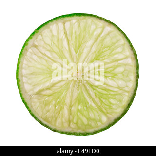 Abstract green background with citrus-fruit of lime slices. Clipping Path Stock Photo