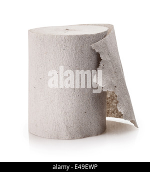 Close-up image of toilet paper studio isolated on white background Stock Photo