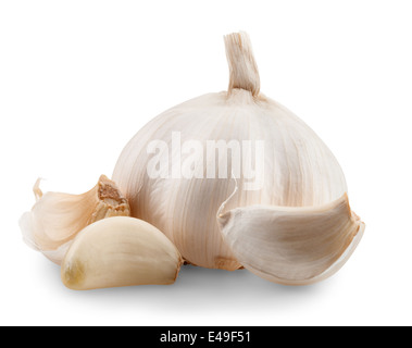 garlic isolated on white background Stock Photo