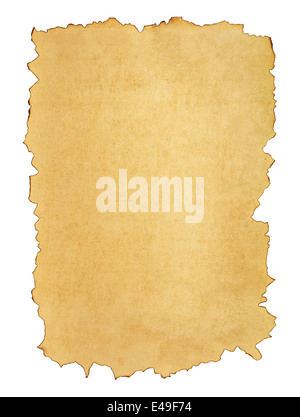 old brown paper isolated on white background Stock Photo