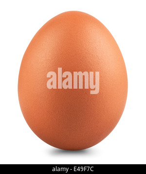 brown chicken egg isolated on white Stock Photo