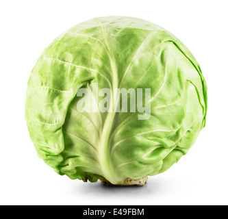cabbage isolated on white background. Clipping Path Stock Photo