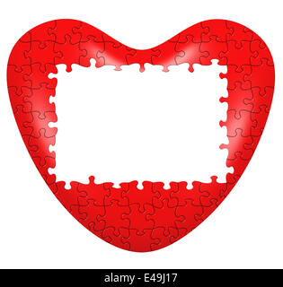 Puzzle Heart, 3D rendering isolated on white background Stock Photo - Alamy