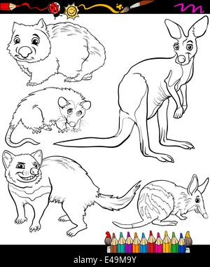 Download marsupials animals cartoon coloring book Stock Photo: 103062054 - Alamy