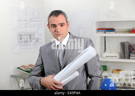 Architect in his office