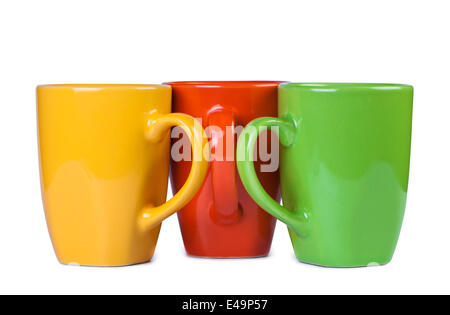 Three multi-colored cups. Stock Photo