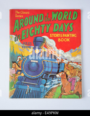 The Classic Series - Around the World in Eighty Days story & painting book, Surrey, England, United Kingdom Stock Photo