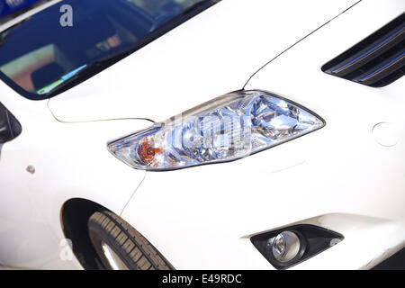 front view of modern white passenger car Stock Photo