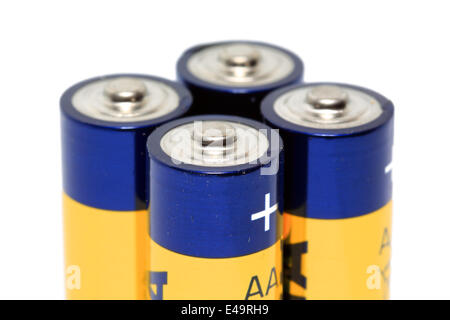 batteries AA on white background Stock Photo