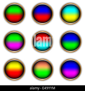 Nine multi-colored icons Stock Photo