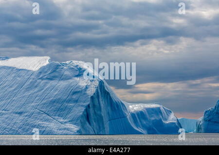 Huge icebergs calved from the Ilulissat Glacier, UNESCO World Heritage Site, Ilulissat, Greenland, Polar Regions Stock Photo