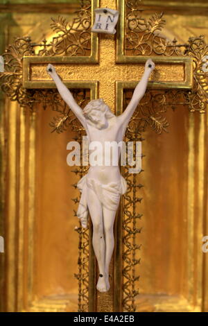 Jesus Christ on the cross, Les Contamines-Montjoie, Haute-Savoie, France, Europe Stock Photo