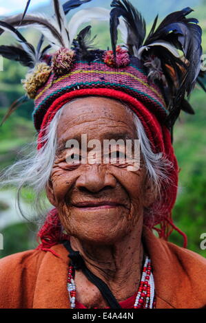 Traditional dressed Ifugao woman, Banaue, UNESCO World Heritage Site, Northern Luzon, Philippines, Southeast Asia, Asia Stock Photo