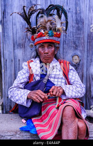 Traditional dressed Ifugao woman, Banaue, UNESCO World Heritage Site, Northern Luzon, Philippines, Southeast Asia, Asia Stock Photo