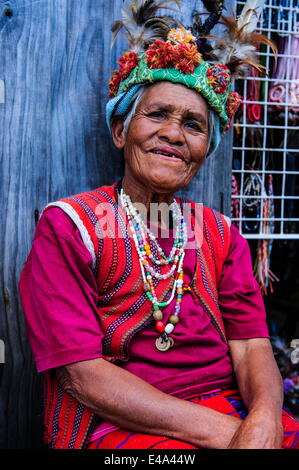 Traditional dressed Ifugao woman, Banaue, UNESCO World Heritage Site, Northern Luzon, Philippines, Southeast Asia, Asia Stock Photo