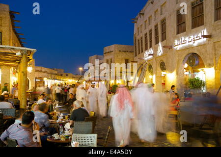 Souq Waqif at dusk, Doha, Qatar, Middle East Stock Photo