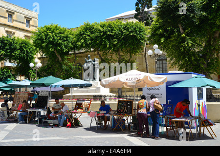 Market stalls, Republic Street, Valletta (Il-Belt Valletta), Southern Harbour District, Malta Xlokk Region, Republic of Malta Stock Photo
