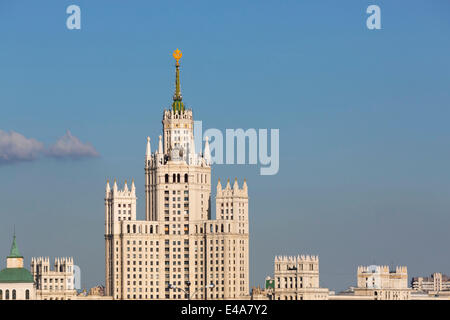 Moscow skyline with Stalanist-Gothic skyscraper, Moscow, Russia, Europe Stock Photo