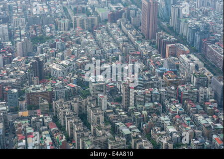 View over Taipei from the 101 Tower, Taipei, Taiwan, Asia Stock Photo