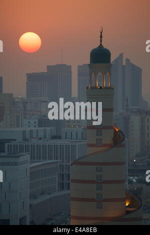 Kassem Darwish Fakhroo Islamic Cultural Centre at sunset, Doha, Qatar, Middle East Stock Photo