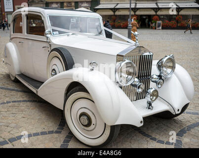 White Rolls Royce 20-25 luxury vintage car Stock Photo