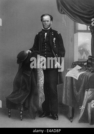 William Tecumseh Sherman, 1820 - 1891, an American, a General in the Union Army during the American Civil War, businessman, Stock Photo