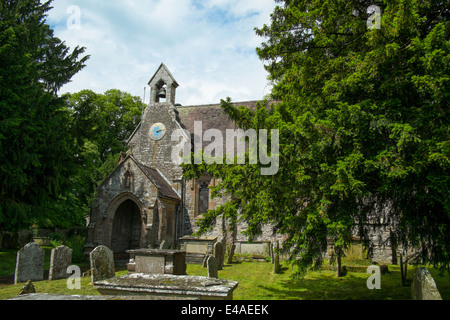 St Barnabas church, built in 1656, in the village of Brampton Bryan, Herefordshire, England, UK. Stock Photo