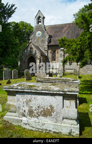 St Barnabas church, built in 1656, in the village of Brampton Bryan, Herefordshire, England, UK. Stock Photo