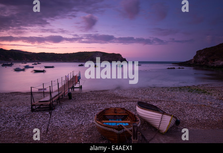 Sunrise at Lulworth Cove in Dorset, England UK