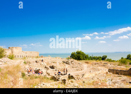 BELGOROD-DNIESTER, UKRAINE - AUG 07, 2013: Archaeological excavations in medieval fortress Akkerman Stock Photo