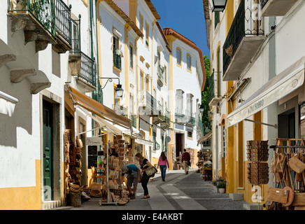 Portugal, the Alentejo, Évora old town shopping street Stock Photo