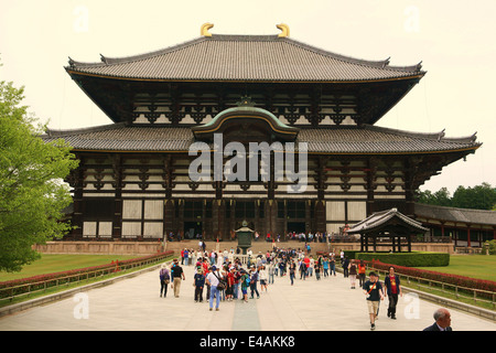Todai-ji  temple in Nara Japan which houses the largest bronze statue of Buddha Vairocana  Daibutsu 大仏 Stock Photo