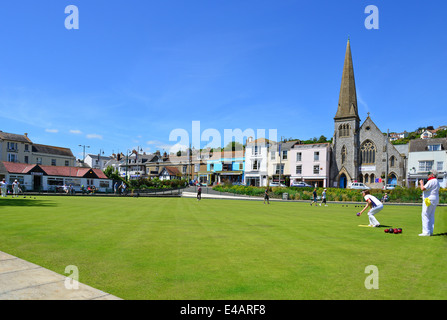 Dawlish Bowling Club, The Lawn, Dawlish, Teinbridge District, Devon, England, United Kingdom Stock Photo