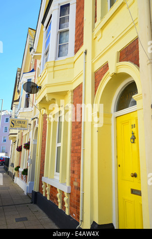 Colourful guest houses near seafront, Northumberland Place, Teignmouth, Teignbridge District, Devon, England, United Kingdom Stock Photo