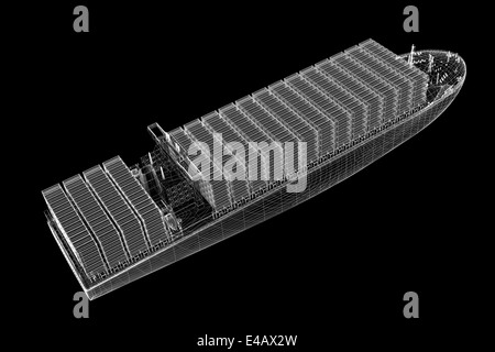 Container Ship Cargo 3D model body structure, wire model Stock Photo ...