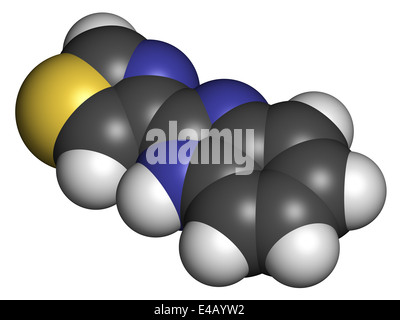 thiabendazole (tiabendazole) fungicidal and anti-parasite molecule. Used as food preservative and antihelmintic drug. Stock Photo