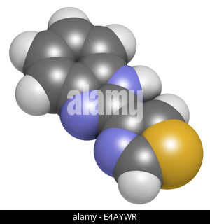 thiabendazole (tiabendazole) fungicidal and anti-parasite molecule. Used as food preservative and antihelmintic drug. Stock Photo